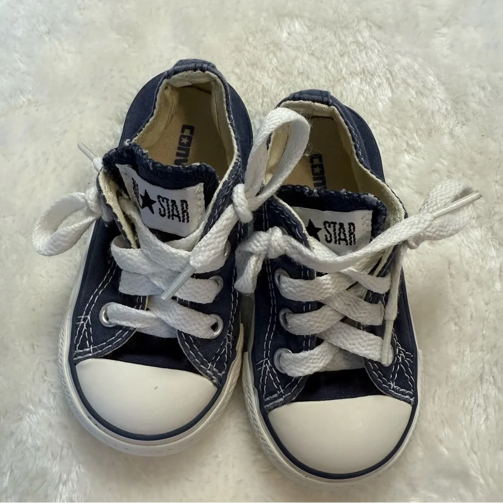 Converse All Star Canvas Faded Blue Baby Sneakers Size 5